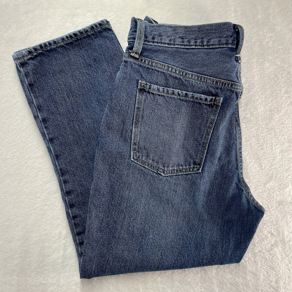 Old Navy High-Rise Slouchy Straight Jeans Womens 4 Medium Wash Casual Fall